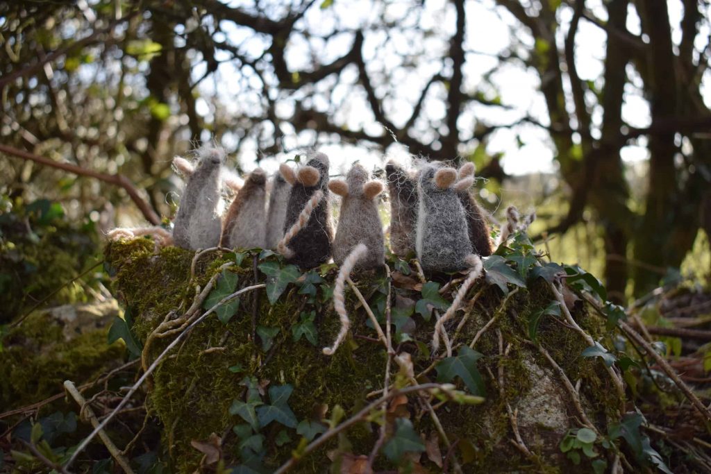 Handcrafted Needle Felted Wool Mouse - Natural Brown Decoration