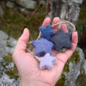 needle felted star purple witch