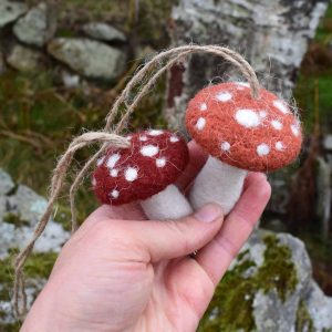 felted wool mushroom decoration