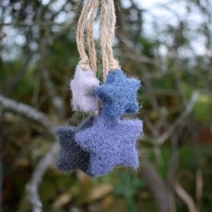 needle felted star purple witch halloween
