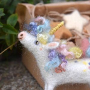 felted unicorn decoration
