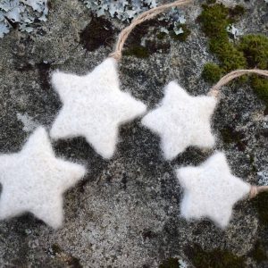 felt christmas stars decoration white