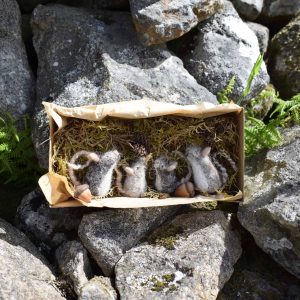 felted wool mouse figurines