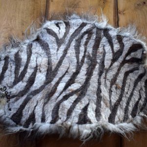 handcrafted zebra felted wool