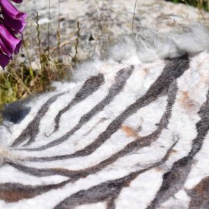 felted wool zebra pattern