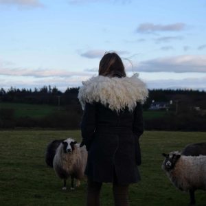 cream felted wool collar