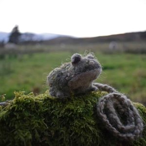 needle felt toad bookmark