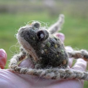 needle felt toad bookmark