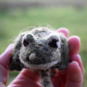 needle felt wool toad