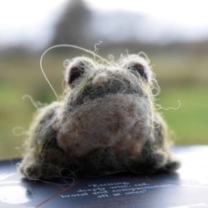 needle felt toad bookmark