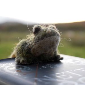 needle felt toad bookmark