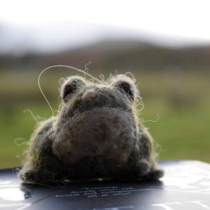 needle felt toad bookmark