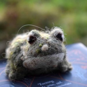 needle felt toad bookmark