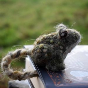 needle felt toad bookmark