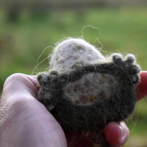 needle felt wool toad