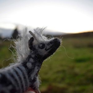 skeleton unicorn needle felt