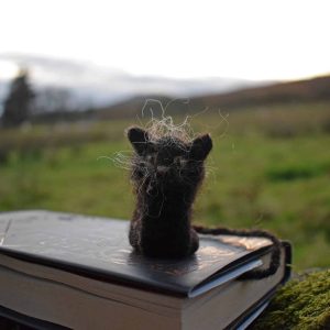 cute witchy black cat bookmark