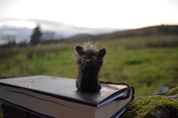 cute witchy black cat bookmark