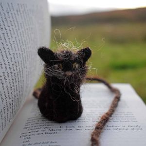 cute witchy black cat bookmark