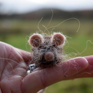 needle felt mouse bookmark