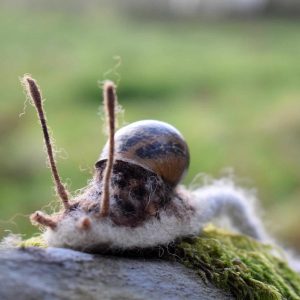 needle felted snail bookmark