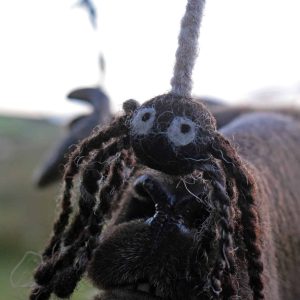 handmade wool spider bookmark