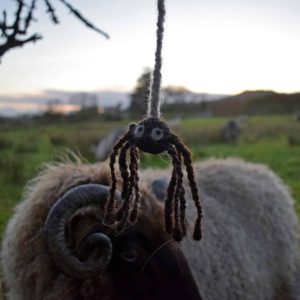 handmade wool spider bookmark