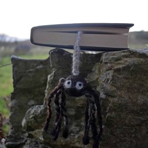 needle felted spider bookmark