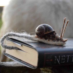 needle felted snail bookmark