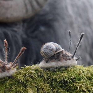 handmade needle felt snail