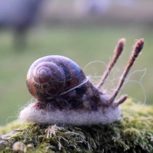 handmade needle felt snail