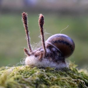 handmade needle felt snail