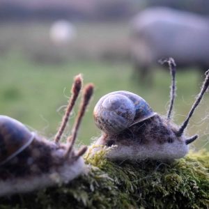 handmade needle felt snail