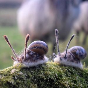 handmade needle felt snail