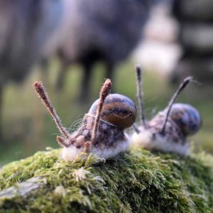 needle felted snail