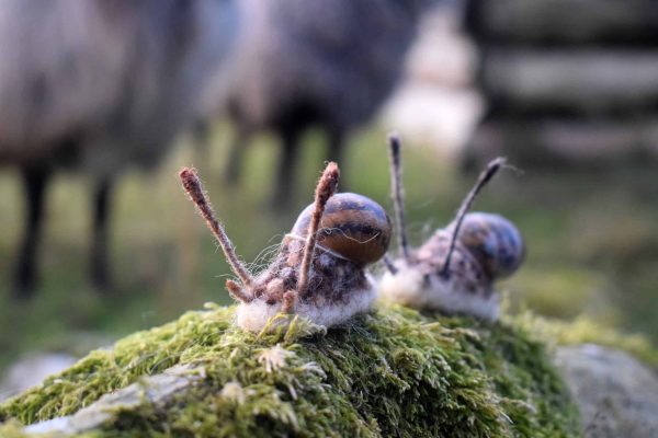 needle felted snail