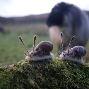 needle felted snail