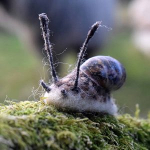 handmade needle felt snail