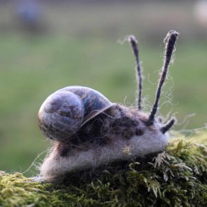 handmade needle felt snail