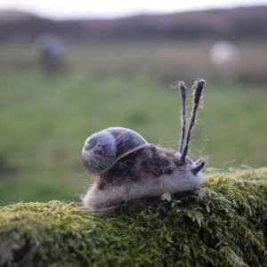 needle felted wool snail