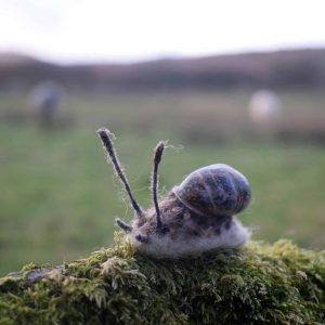 handmade needle felt snail