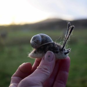 needle felted snail