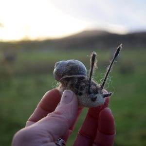 needle felted wool snail