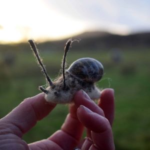 needle felted wool snail