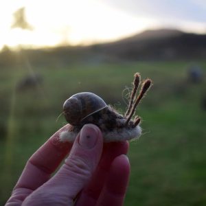 needle felted wool snail