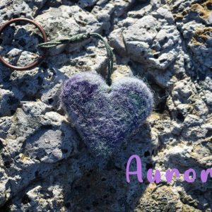 aurora keyring heart keyring handmade gift