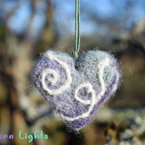 northern lights keyring heart keyring handmade gift