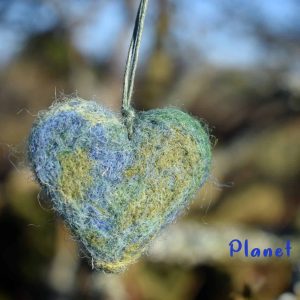 planet earth keyring heart keyring handmade gift