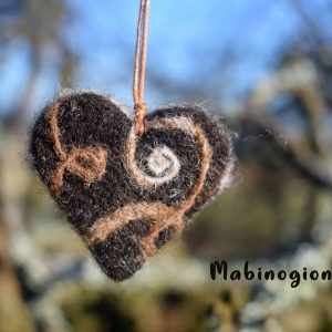 mabinogion keyring heart keyring handmade gift