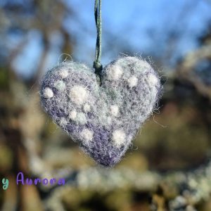 snowy aurora keyring heart keyring handmade gift